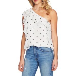 ❤️ 1.state Ruffle One-Shoulder Blouse, Size XX-Small - Ivory ❤️ F3